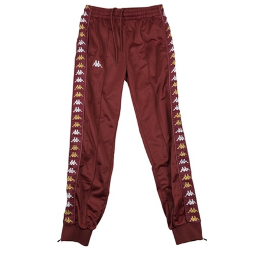 Kappa Track Pants Mens XS Logo Tape Side Stripe Zip Red Athleisure Retro‎ 90s